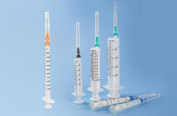  Single-use two-piece syringe (one lock)